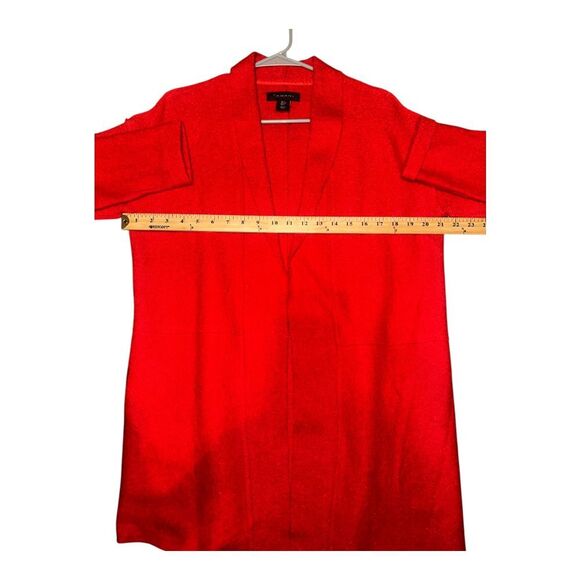 Tahari Womens Red Open Front Cardigan, Small - Picture 6 of 7